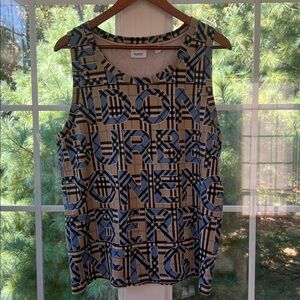 Burberry Graphic Blue and Tan Muscle Tee